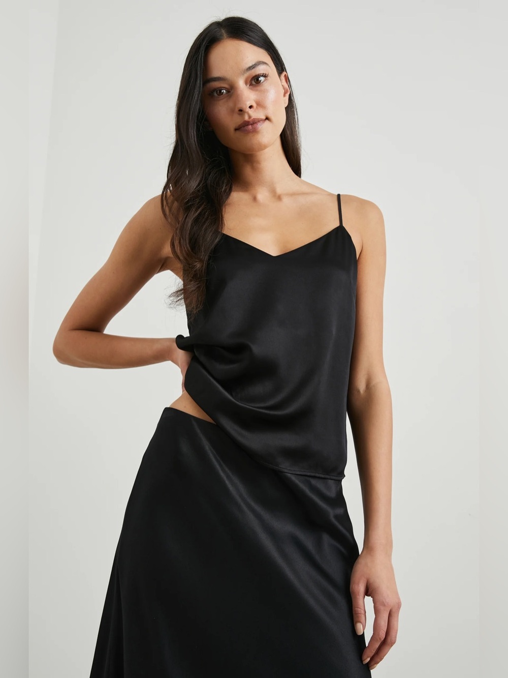 NEW Rails Paulo Top in Black | Luxe Tank Top V-neck Tank Cami | Size Large L - Picture 12 of 16